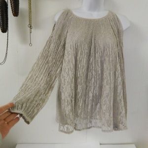 Lauren Conrad Layered Cold Shoulder Blouse Top